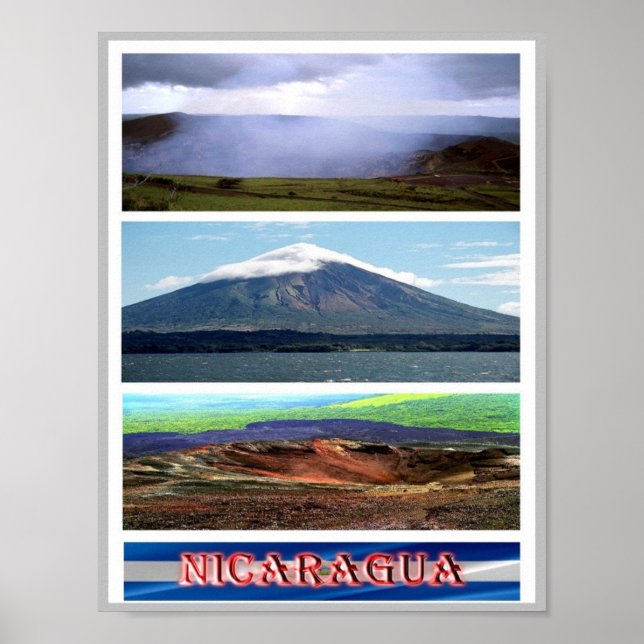 Nicaragua - Volcán - Mosaik - Poster (Vorne)