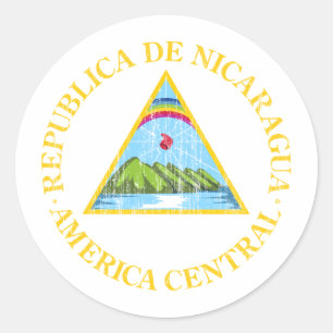 Nicaragua-Wappen Runder Aufkleber