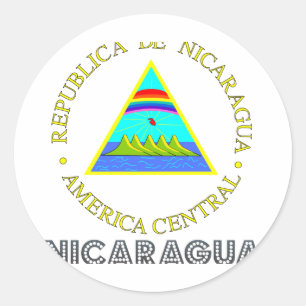 Nicaraguan Emblem Runder Aufkleber