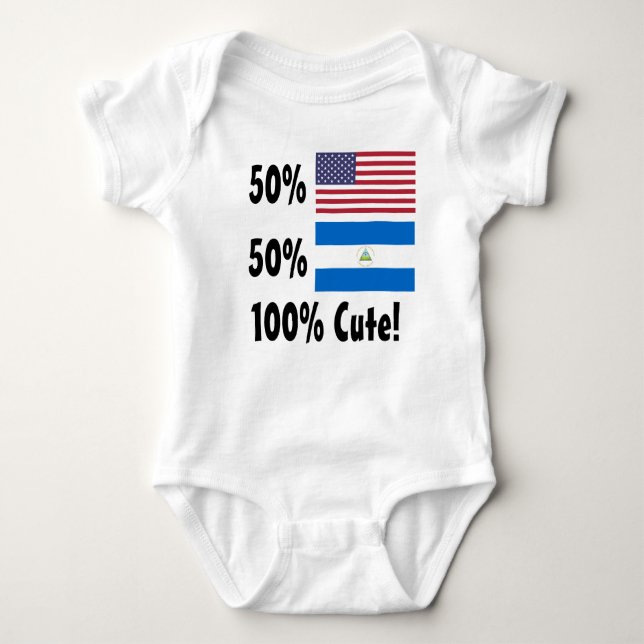 Nicaraguaner 100% 50% Amerikaner-50% niedlich Baby Strampler (Vorderseite)