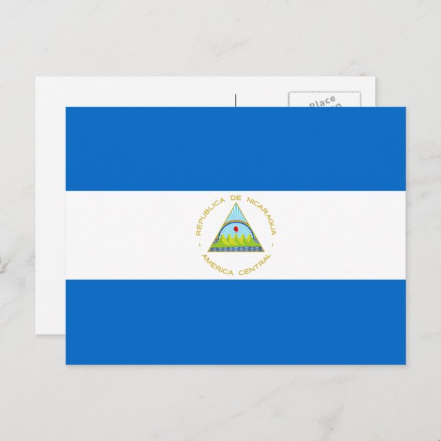 Nicaraguanische Flagge, Flagge Nicaraguas Postkarte (Vorne/Hinten)