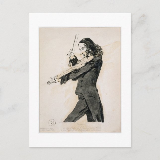 Niccolo Paganini (1782-1840) die Violine, 1 Postkarte (Vorderseite)