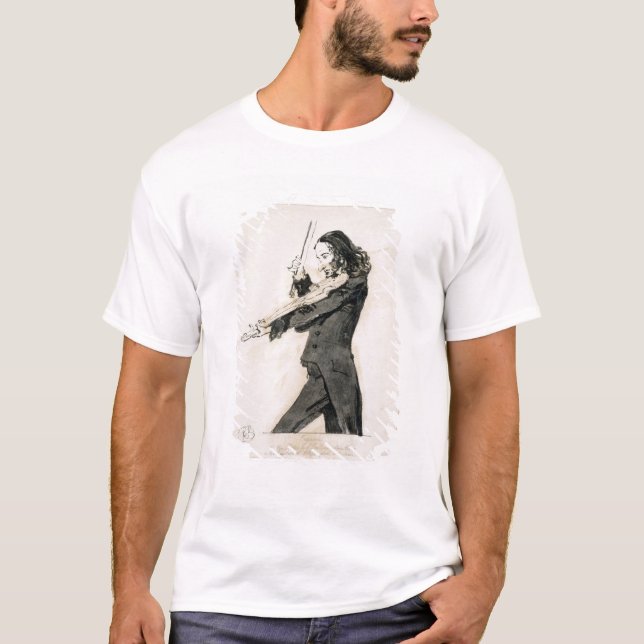 Niccolo Paganini (1782-1840) die Violine, 1 T-Shirt (Vorderseite)