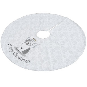 Nice Angel Old English Sheepdog (Grau 1) - Niedlic Fleece Weihnachtsbaumdecke