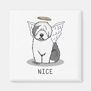 Nice Angel Old English Sheepdog (Grau 1) - Niedlic Magnet