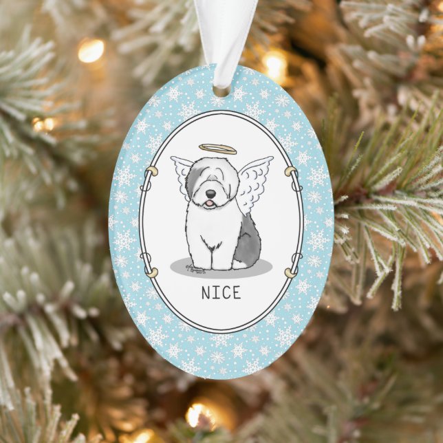 Nice Angel Old English Sheepdog (Grau 1) - Niedlic Ornament (Baum)