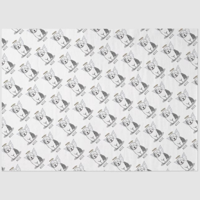 Nice Angel Old English Sheepdog (Grau 1) - Niedlic Seidenpapier (Vorderseite)