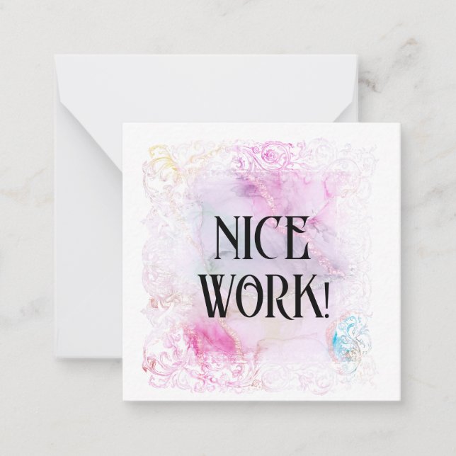 *~* NICE ARBEIT! AP62 Relationship Flat Note Card Mitteilungskarte (Vorderseite)