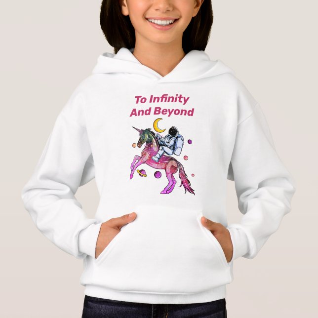Nice Astronaut Ride Space Unicorn Pferd Hoodie (Vorderseite)