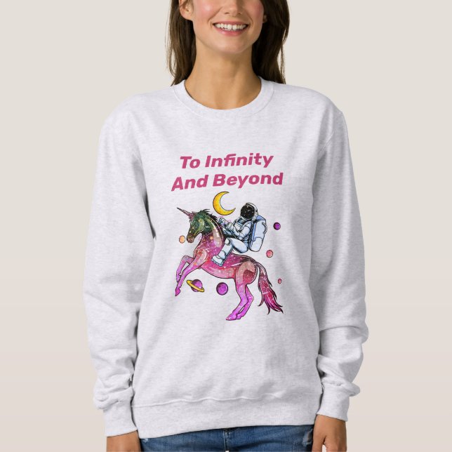 Nice Astronaut Ride Space Unicorn Pferd Sweatshirt (Vorderseite)