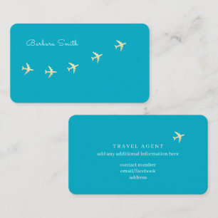 Nice Azure Blue Business Card für einen Agent Visitenkarte