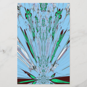 Nice Beautiful Aqua Phantastisches Blumenmuseum Briefpapier