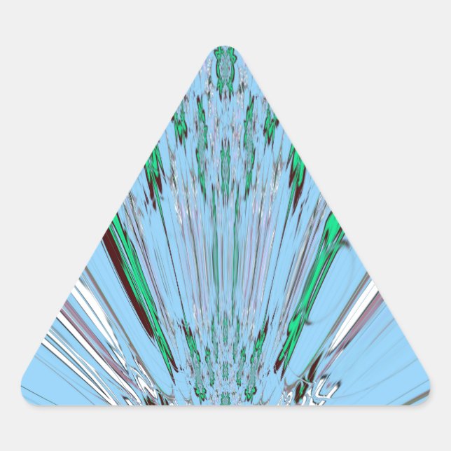 Nice Beautiful Aqua Phantastisches Blumenmuseum Dreieckiger Aufkleber (Vorderseite)