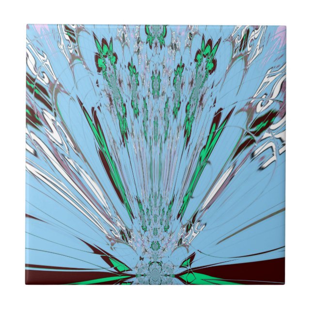 Nice Beautiful Aqua Phantastisches Blumenmuseum Fliese (Vorderseite)