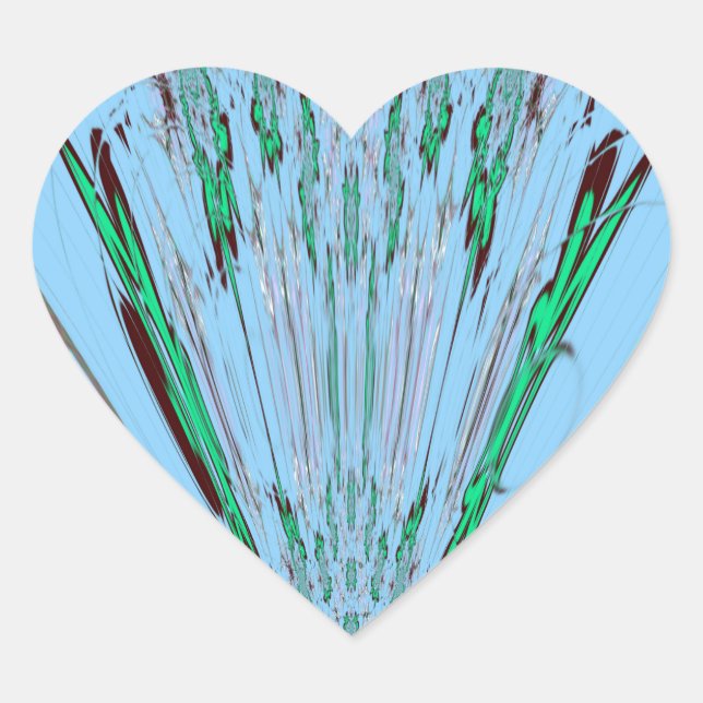 Nice Beautiful Aqua Phantastisches Blumenmuseum Herz-Aufkleber (Vorderseite)