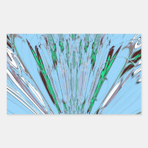 Nice Beautiful Aqua Phantastisches Blumenmuseum Rechteckiger Aufkleber