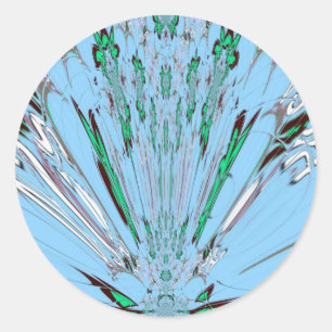 Nice Beautiful Aqua Phantastisches Blumenmuseum Runder Aufkleber