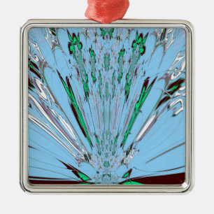 Nice Beautiful Aqua Phantastisches Blumenmuseum Silbernes Ornament