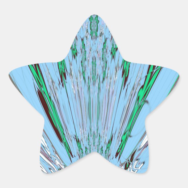 Nice Beautiful Aqua Phantastisches Blumenmuseum Stern-Aufkleber (Vorderseite)