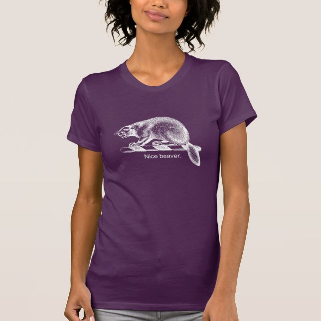 NICE BEAVER - WEISS -.pnng T-Shirt (Vorderseite)