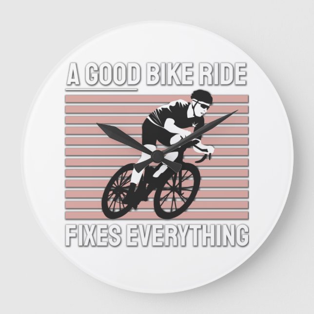 Nice Bike Rider Design - Eine gute Rad-Ride-Korrek Große Wanduhr (Vorderseite)