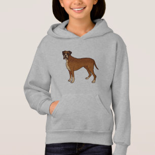 Nice Brown Boxer Dog Breed Design Hoodie