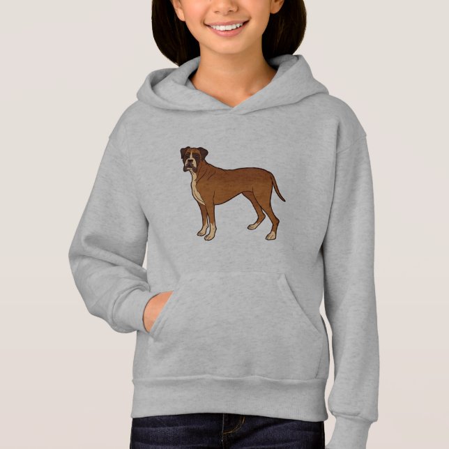 Nice Brown Boxer Dog Breed Design Hoodie (Vorderseite)