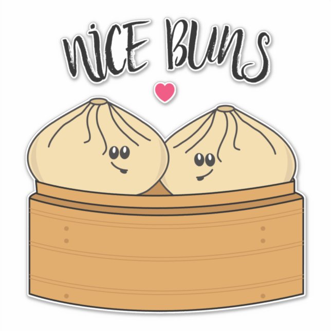Nice Buns Cheeky Chat Up Dumplings Food Puff Aufkleber (Vorderseite)
