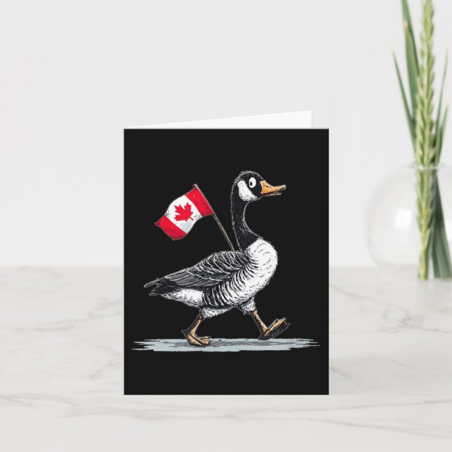 Nice Canada Animal Look mit Cooler Gans Karte (Vorderseite)