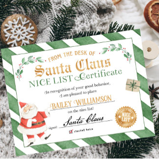 Nice Certificate Approved Santa Claus Poster