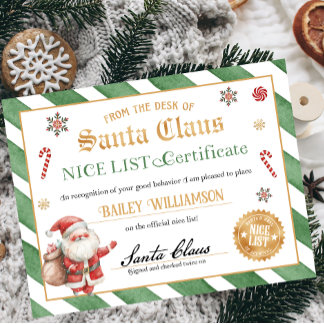 Nice Certificate Approved Santa Claus Poster