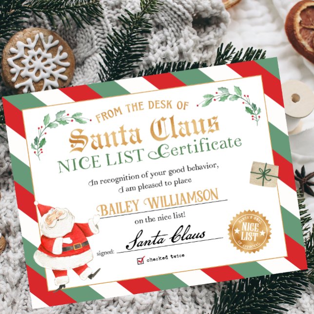Nice Certificate Approved Santa Claus Poster (Von Creator hochgeladen)