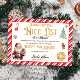 Nice Certificate from Santa Approved zweimal überp Einladung
