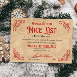 Nice Certificate from Santa North Pole Magic Einladung