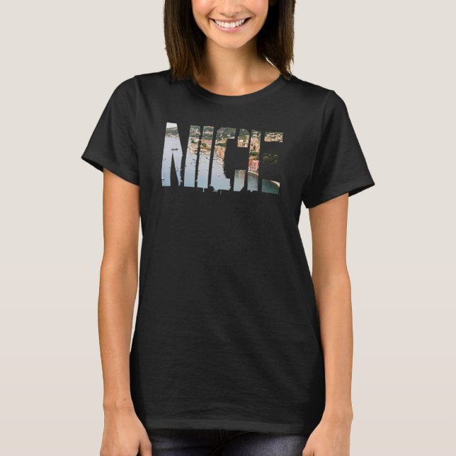 Nice City France Souvenirgeschenk für Männer Fraue T-Shirt (Vorderseite)