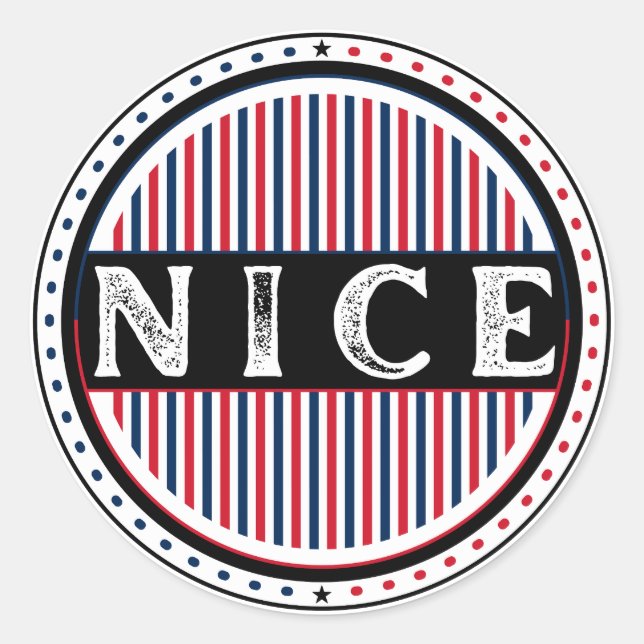 Nice City Pride Emblem – French Identity Runder Aufkleber (Vorderseite)