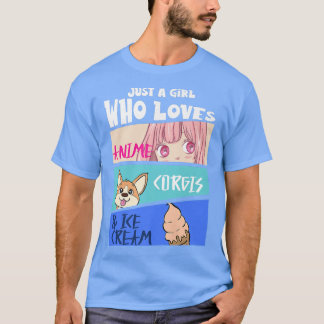 Nice Corgi Hund Lover Tshirt Corgi Anime und Ice C