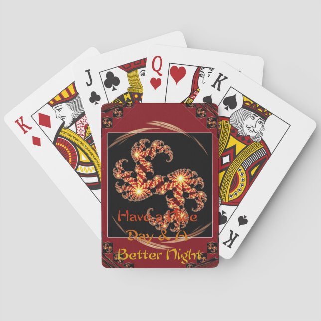 Nice Day Energy Poker Deck: Red Swirl Dynamisches  Spielkarten (Rückseite)