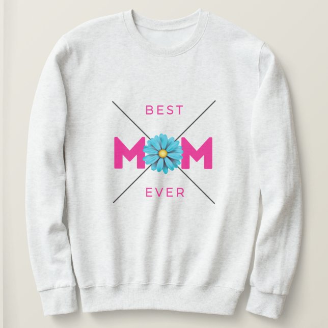 Nice Design Text Liebe Sie Mama mit Herz Sweatshirt (Design vorne)