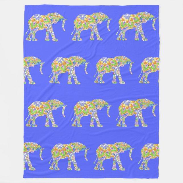 Nice Elephant Mandala Design 2 Fleecedecke (Vorderseite)