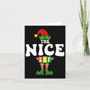Nice Elf Familie Weihnachten Matching Pajamas Elf Karte