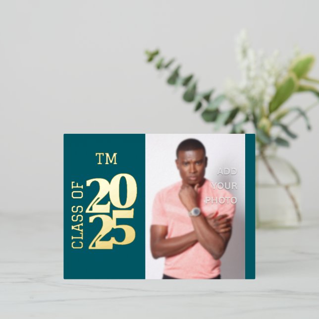 Nice Foto Abschluss Foil Einladung Postkarte (Stehend vorne)