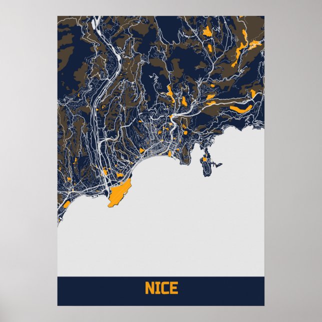 Nice - France Bluefresh City Map Poster (Vorne)