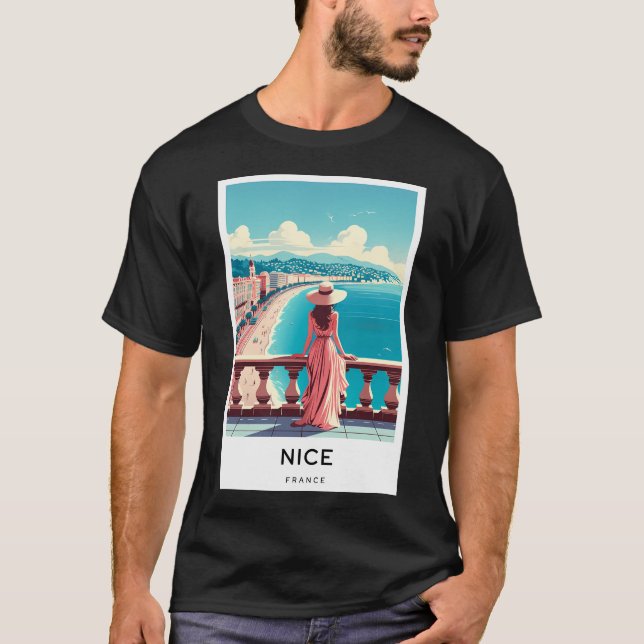 Nice France - Digital Art Poster T-Shirt (Vorderseite)