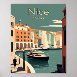 Nice France Minimalistisch Vintag Art Poster