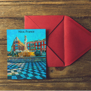 Nice France Place Massena Oil Paint Postkarte