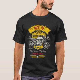 Nice France Retro Motorrad Design T-Shirt