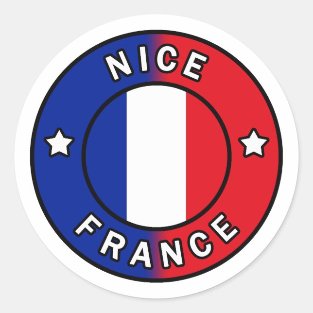 Nice France Runder Aufkleber (Vorderseite)