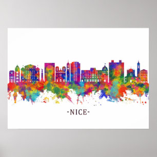 Nice France Skyline Poster