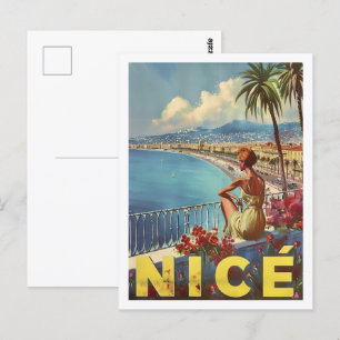 Nice France Vintag Berühmter Reiseort Postkarte